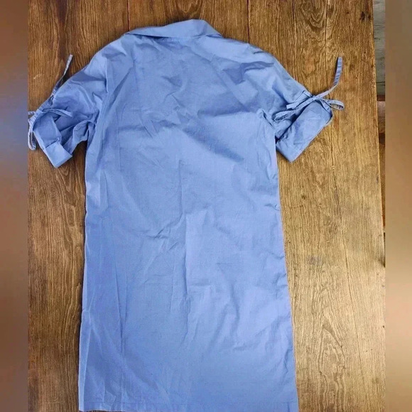 ROSSO35 MADE IN ITALY MODEST DENIM BLUE TUNIC MIDI DRESS - Picture 5 of 9